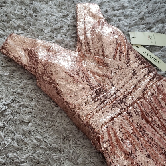 JAEDEN Rose Gold Sequin Dress - Picture 2 of 8